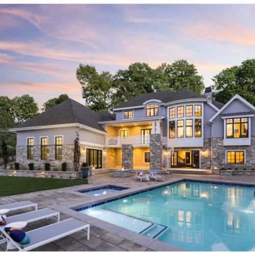 luxury home backyard with gorgeous pool